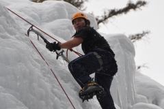 Jon Watase climbing in Ouray