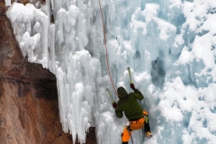 Mike Hale climbing at Ouray Ice Park