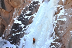 Ron Lunsford following on ice climb in Colorado National Monument 3