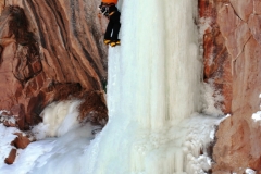 Ron Lunsford following on ice climb in Colorado National Monument 6