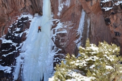 Ron Lunsford following on ice climb in Colorado National Monument 7