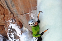 Ryan Dutch leading ice climb in Colorado National Monument 3