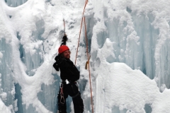 Seth Casebolt climbing in Ouray Ice Park